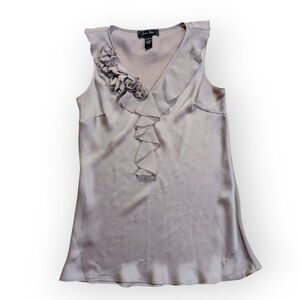 Susan Lewis Mauve Pink Sleeveless Ruffle Top Small
